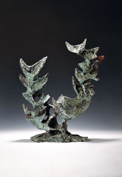 Georg Günther Zeuner, 1923 Dresden-2011 Speyer, Ohne Titel, Bronzeskulptur, partiell grün patiniert, H. ca. 49cm