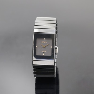 RADO Jubilé Armbanduhr Serie Diastar Referenz 111.0348.3, Schweiz um 1995, quarz, schwarzes Keramikgeh. inkl. Gliederband m. dopp. Faltschl., ...