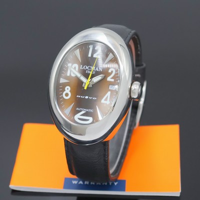 LOCMAN Nuovo Herrenarmbanduhr Referenz 018, Italien um 2010, Automatik, Edelstahlgeh. inkl. orig. Lederband m. Dornschl., Boden 4- fach verschr., ...