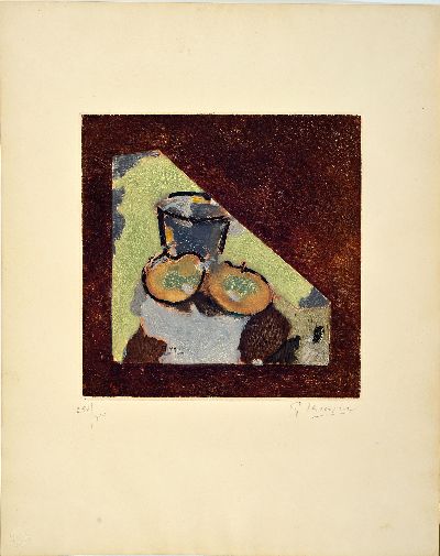Georges Braque, 1882-1963, Stillleben, Farblithographie, handsigniert, num. 250/300, bez. Visat sculp., Edition Maeght Paris, ca. 28x28cm, leicht ...