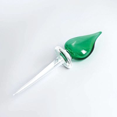 Flakon- oder Flaschenstöpsel, Murano, farbloses und grünes Glas, L.ca. 25 cm
