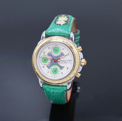 MICHEL JORDI auf 499 Stück limitierter Armbandchronograph Referenz 3970, Schweiz um 1995, Automatik, beids. vergl. Edelstahlgeh., Boden 6-fach ...