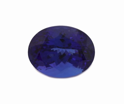 Loser Tansanit, 18.2 ct, ovalfacett., 17.1 x 13.6 x 11 mm, sehr schöne Farbe, Wertgutachtenüber 23600 Euro anbei