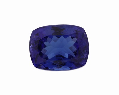 Loser Tansanit, 9.55 ct, 12.36 x 9.29 x 6.05 mm, Cushion Cut, sehr schöne Farbe, ITLGJ -Zertifikat anbei, Wertgutachten über 14300 EUR anbei
