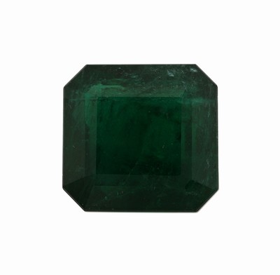 Loser Smaragd, 14.54 ct, 13.8 x 14.4 x 9.3 mm, oktagonaler Treppenschliff, Herkunft Sambia, Wertgutachten über 29000 EUR anbei
