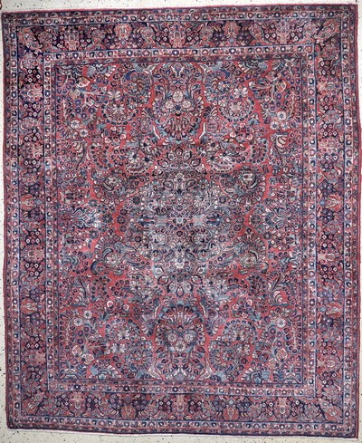 US Re-Import Sarogh, Persien, Anfang 20.Jhd., Wolle auf Baumwolle, ca. 295 x 245 cm, EHZ: 2, reinigungsbedürftig