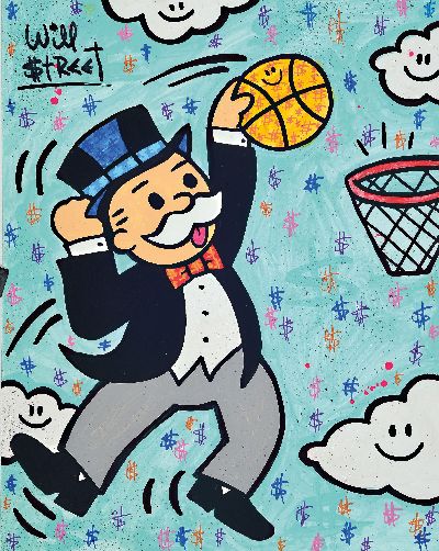 Will Street, geb. 1979, Air Monopoly, Gouache auf Papier, links oben und verso signiert, dat. 2023, ca. 35x28cm, mit Zertifikat