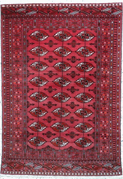 Torkmen fein, Persien, mitte 20.Jhd, Wolle auf Seide, ca. 180 x 120 cm, EHZ: 2(kleine Florfehlstellen)