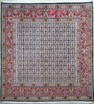 Mud fein, Persien, Ende 20.Jhd, Korkwolle mit Seide, ca. 195 x 190 cm, EHZ: 2