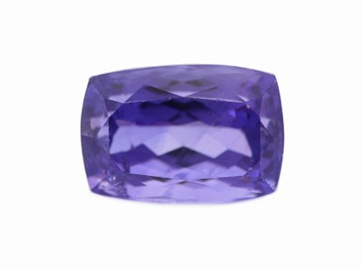 Loser Tansanit, ca. 5.96 ct, Kissenschliff, ca. 11.57 x 8.06 x 7.13 mm
