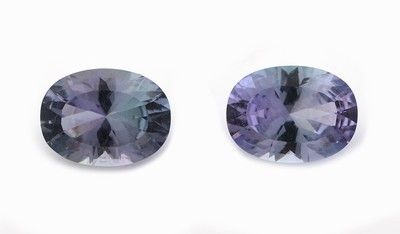 Lot 2 lose ovalfacett. Tansanite, zus. ca. 2.62 ct
