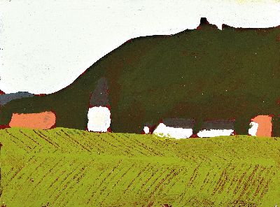 Albert Borchardt, geb. 1961 Hitzhof/Siegkreis , 2 Ölstudien auf Malplatte, Kulturlandschaft und Ansicht Hambacher Schloss, je verso signiert, 18x24 ...