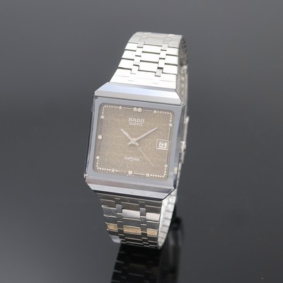 RADO Diastar Armbanduhr in Stahl Referenz 113.0149.3, Schweiz 1990, quarz, Boden aufgedr., Rado Stahlband (Länge verstellbar), Glas facett., graues ...