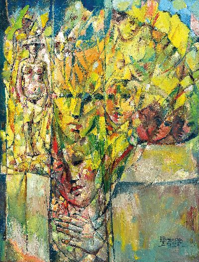 Heinz Brzoska, 1942-2015, Baum aus Gesichtern, Öl/Lwd, rechts unten sign. und dat. 2005, ca. 85x65cm