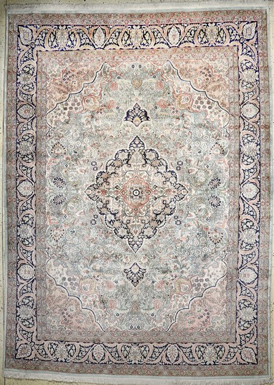 Kaschmir Seide, Indien, Ende 20.Jhd, merzerisierte Baumwolle, ca. 375 x 270 cm, EHZ: 2-3