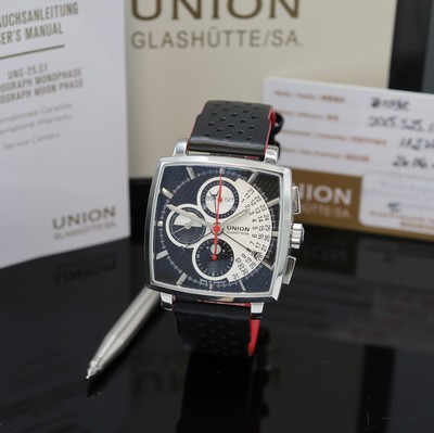 UNION GLASHÜTTE Averin Herrenchronograph Referenz D015.525.16.051.00, Deutschland verk. lt. beil. Pap. 06/2024, Automatik, beids. vergl. ...