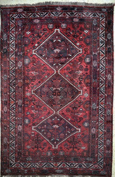 Schiraz, Persien, Mitte 20.Jhd, Wolle auf Wolle, ca. 335 x 215 cm, EHZ: 2