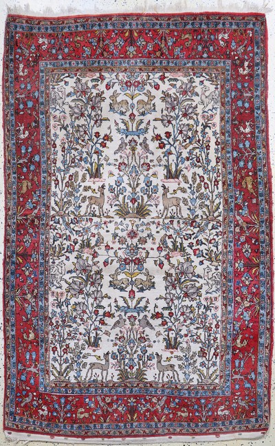 Ghom Kork, Persien, Mitte 20.Jhd, Korkwolleauf Baumwolle, ca. 212 x 135 cm, EHZ: 3