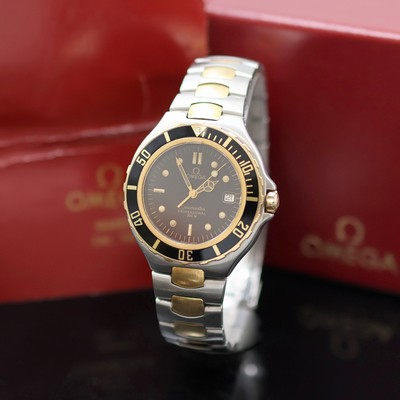 OMEGA Herrenarmbanduhr Serie Seamaster Professional Referenz 396.1042, Schweiz um 1990, Edelstahl/Gold kombiniert inkl. Gliederband m. Faltschl. und ...
