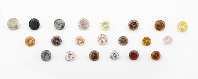 Lot 21 lose Brillanten, zus. ca. 4.88 ct fancy colours, teilw. besch.