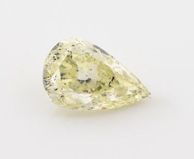 Loser Diamanttropfen, 1.00 ct Natural Fancy Light Brownish Greenish Yellow, 7.89 x 5.06 x 3.72 mm, GIA-Expertise