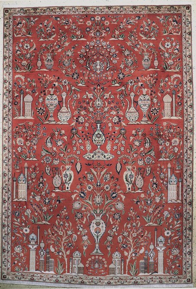 Sarogh Kork fein, Persien, Ende 20.Jhd, Korkwolle auf Baumwolle, ca. 327 x 226 cm, EHZ:(nahezu neuwertig)