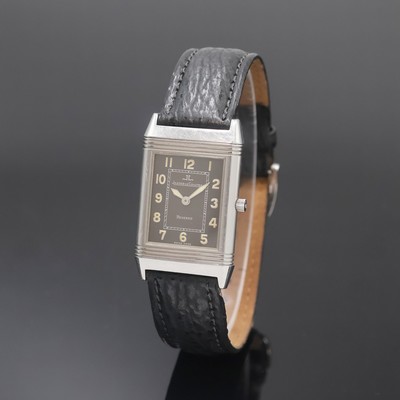 Jaeger-LeCoultre Reverso Damenarmbanduhr Referenz 251.8.86, Handaufzug, Schweiz um 1995, um 180 Grad drehbares Wendegehäuse inkl. Lederband m. orig. ...