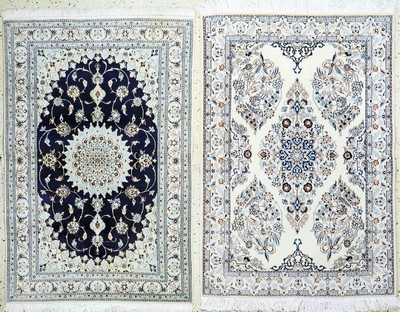 2 Lots Nain fein Persien, Ende 20.Jhd, Korkwolle mit Seide, ca. 148 x 96 cm, EHZ: 2(kleiner Fleck), ca. 650.000 Kn/qm.