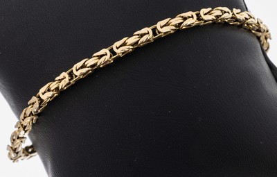 14 kt Gold Königskettenarmband, GG 585/000,D. ca. 3 mm, L. ca. 19.5 cm, Karabinerschließe, ca. 10.0 g