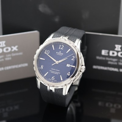 EDOX Grand Ocean Chronometer Herrenarmbanduhr Referenz 80077, Schweiz verk. lt. beil. Garantiekarte 10/2013, Automatik, Edelstahlgeh. inkl. orig. ...