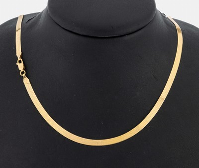 14 kt Gold Collier, GG 585/000, Oberfläche strukturiert, L. ca. 60 cm, ca. 8.3 g