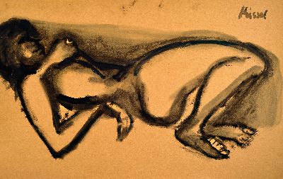 Gernot Kissel, 1939 Worms-2008 Römerberg, 3 Arbeiten, weibliche Akte, Tusche auf Pappe, jehandsigniert, ungerahmt, je ca. 80x100 cm