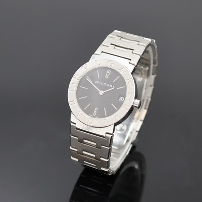 BULGARI Armbanduhr Referenz BB 30 SSD, Schweiz um 1995, quarz, Edelstahlgeh. inkl. Gliederband m. Faltschl., Boden aufgedr., Werk verg., Kal. ETA ...