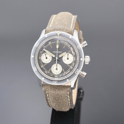 MOVADO Super Sub Sea Armbandchronograph, Schweiz um 1968, Handaufzug, verschr. Stahlgeh. m. beids. drehb. "Faded" Lünette m. 60er Teilung, ...
