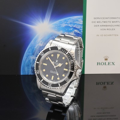 ROLEX Oyster perpetual Submariner Herrenarmbanduhr Referenz 5513, Schweiz um 1965, Automatik, Edelstahlgeh. inkl. Oyster- Nietenband m. Faltschl., ...