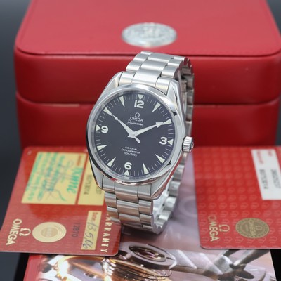 OMEGA Railmaster Aqua Terra Co-Axial Chronometer Herrenarmbanduhr Referenz 28025237, Schweiz verk. lt. beil. Pap. 05/2006, Automatik, beids. vergl. ...