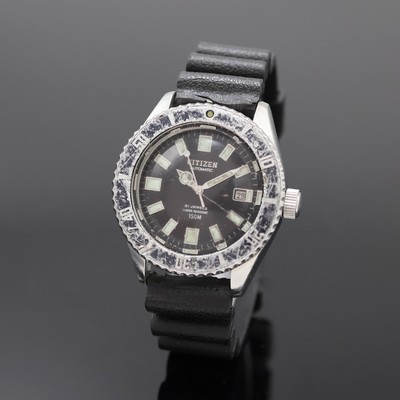 CITIZEN Taucherarmbanduhr Referenz 4- 820789Y, Japan 1960er Jahre, Automatik, Edelstahlgeh. inkl. Kautschukband m. Dornschl., Boden u. Krone ...