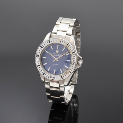 MOVADO ZENITH Taucherarmbanduhr in Stahl, Schweiz um 1970, Automatik, Boden u. Krone verschr., neutr. Gliederband m. Faltschl., Lünette m. 60er ...