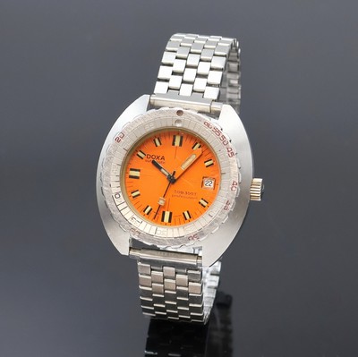 DOXA by Synchron SUB 300T Professional Taucherarmbanduhr in Stahl, Schweiz um 1970, Automatik, schweres Geh., Boden verschr., eins. drehb. Stahl ...