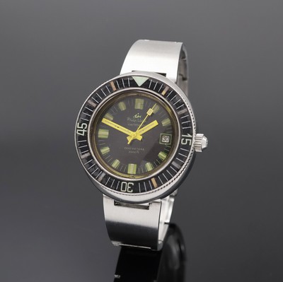 PHILIP WATCH Caribbean Taucherarmbanduhr Referenz 5292/68, Schweiz um 1972, Automatik, Monocoque-Geh. in Stahl, orig. Stahlband m. Faltschl., Krone ...