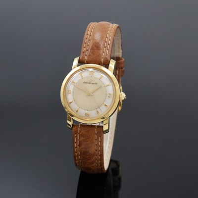 ETERNA MATIC Herrenarmbanduhr in GG 585/000, Schweiz um 1950, Automatik, 2-teil. Geh., Boden verschr., silb. Duoton-Zifferbl., gold. Indizes und ...
