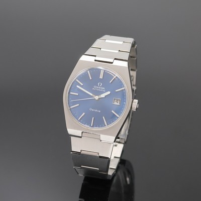OMEGA Geneve Herrenarmbanduhr in Stahl Referenz 166099, Schweiz um 1972, Automatik, verschr. Geh. am integr. Stahlband Ref. 1189/191, orig. Krone, ...