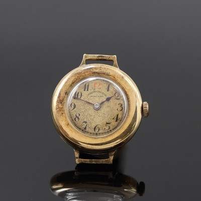 MOVADO Chronometre frühe Damenarmbanduhr in GG 585/000, Schweiz um 1920, Handaufzug, 3- tlg. Geh., Boden u. Glasrand aufgedr., gold. Zifferbl. pat., ...