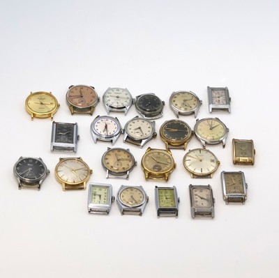 22 Armbanduhren in Stahl/verchromt/vergoldet verschiedener Marken, Schweiz/Deutschland um 1930 - 1980, 1 x Automatik, 21 x Handaufzug, 4 x Stahlgeh., ...