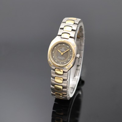 OMEGA Seamaster Polaris Damenarmbanduhr in Titan/Gold Referenz 795.1031, Schweiz um 1990, quarz, Boden aufgedr., orig. Gliederband m. dopp. ...
