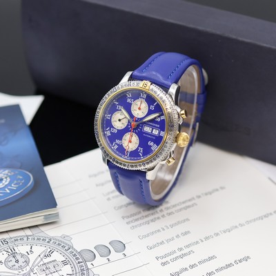 LONGINES Armbandchronograph Special Series Designed by Charles A. Lindbergh Referenz L2.618.5, Schweiz um 1997, Automatik, beids. vergl. Geh. in ...