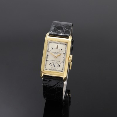 PATEK PHILIPPE / BEYER-ZÜRICH feine und seltene Armbanduhr in GG 750/000 mit Kaliber 90, Handaufzug, Schweiz um 1938, 2-teil. Geh., Boden aufgedr., ...