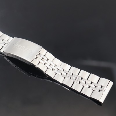 BREITLING vintage Gliederband aus Stahl, Faltschl., Bandanstoß ca. 22 mm, L. ca. 15 cm, EZ 2, aus Sammlungsauflösung