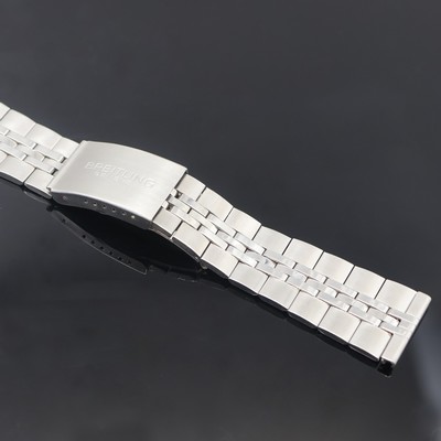 BREITLING vintage Gliederband aus Stahl, Faltschl., Bandanstoß ca. 22 mm, L. ca. 15 cm, EZ 2, aus Sammlungsauflösung