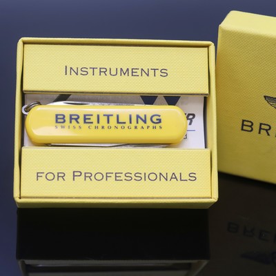 BREITLING / WENGER Multifunktions- Taschenmesser in original Breitling Box, mit Messer, Schere und Feile, aus Sammlungsauflösung